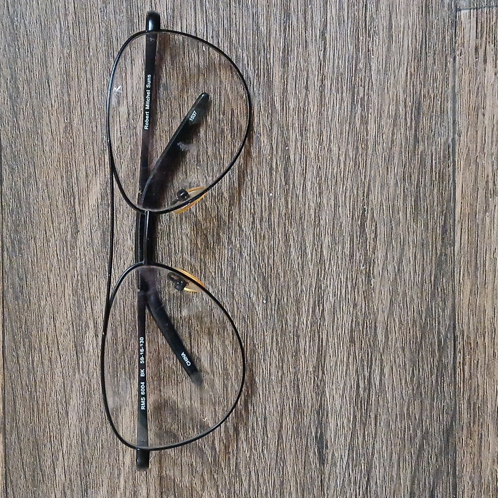 Robert Mitchel Suns Eyeglasses RMS 6004 BK Black Aviators 59-16-130 